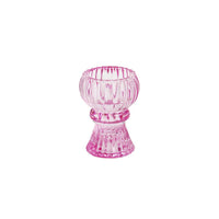Pink Glass Candle Holder - heart deco