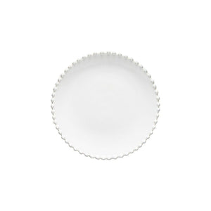 White Pearl Stoneware Salad/Desert Plate - heart deco