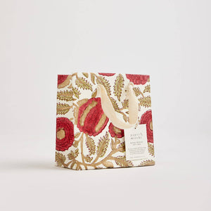 Hand Block Printed Gift Bags (Small) - Festive - heart deco