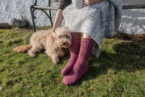 Cosy Alpaca Lounge Socks - heart deco