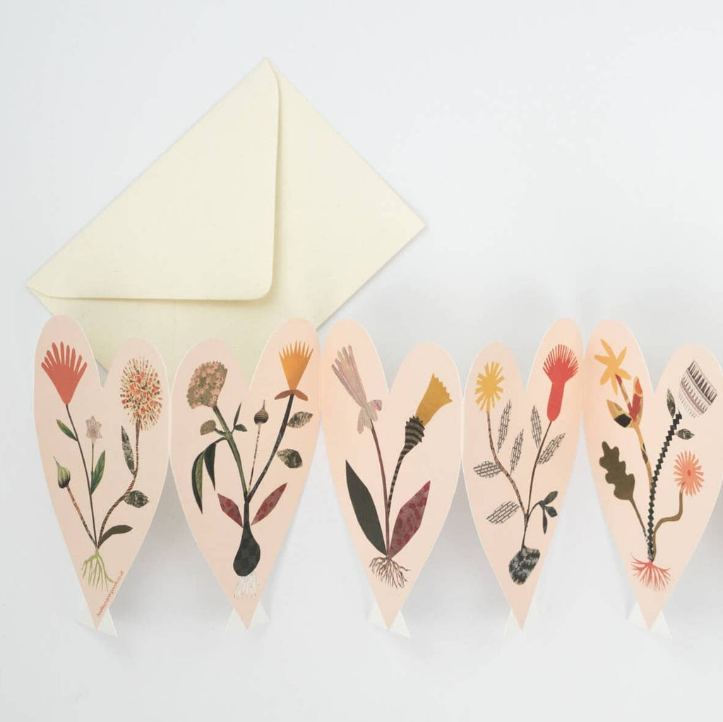 Hearts Concertina Greetings Card by Hadley