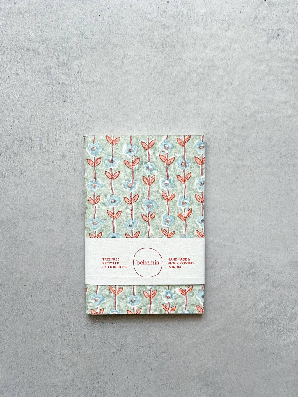 cotton paper Notebook, Duck Egg - heart deco