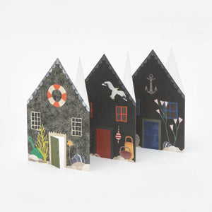 Fisherman's Huts Concertina Greetings Card by Hadley