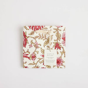 Hand Block Printed Gift Bags (Small) - Festive - heart deco