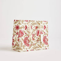 Hand Block Printed Gift Bags (Medium) - Festive - heart deco
