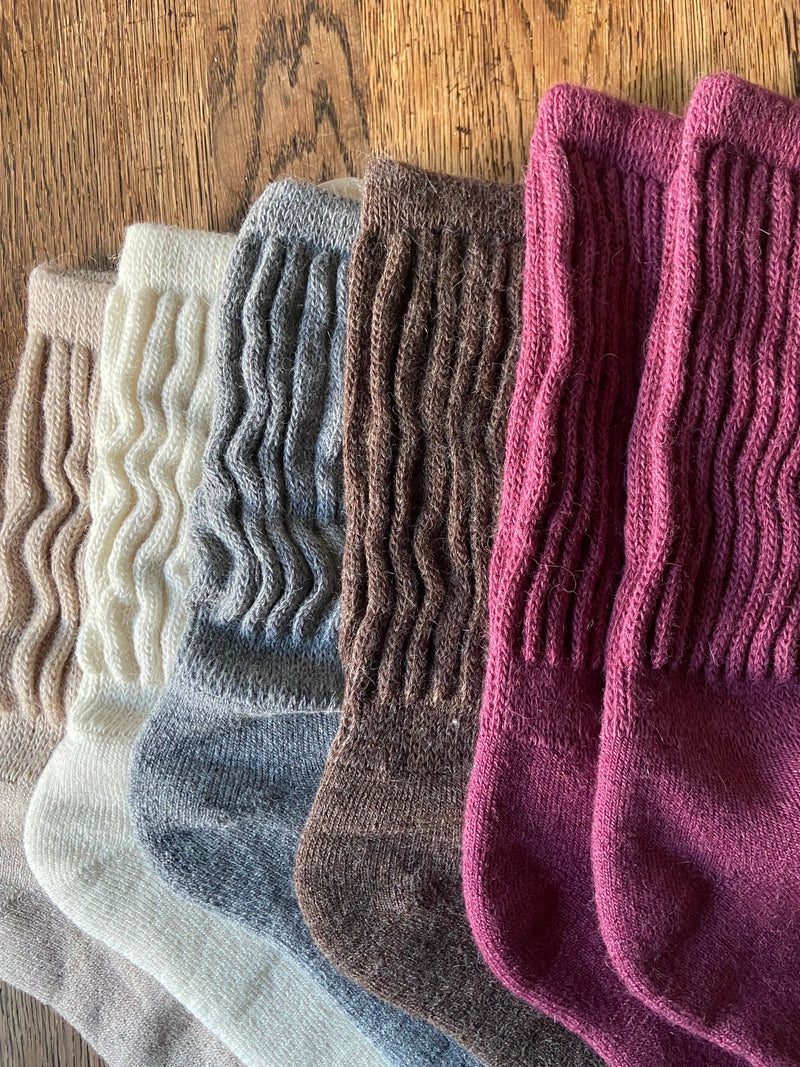 Cosy Alpaca Lounge Socks - heart deco