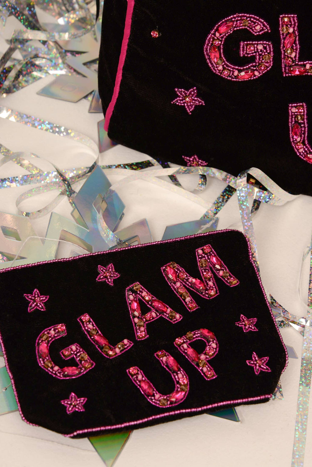 GLAM UP SMALL BEADED POUCH