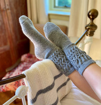 Cosy Alpaca Lounge Socks - heart deco