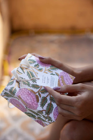 Hand Block Printed Gift Bags (Small) Blush