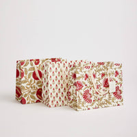 Hand Block Printed Gift Bags (Medium) - Festive - heart deco