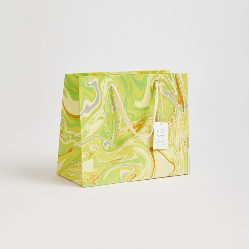 Hand Marbled Gift Bags (Medium) - Pastel - heart deco