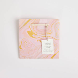 Hand Marbled Gift Bags (Small) - Pastel - heart deco