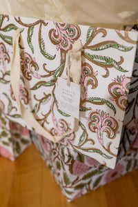 Hand Block Printed Gift Bags (Medium) - Blush