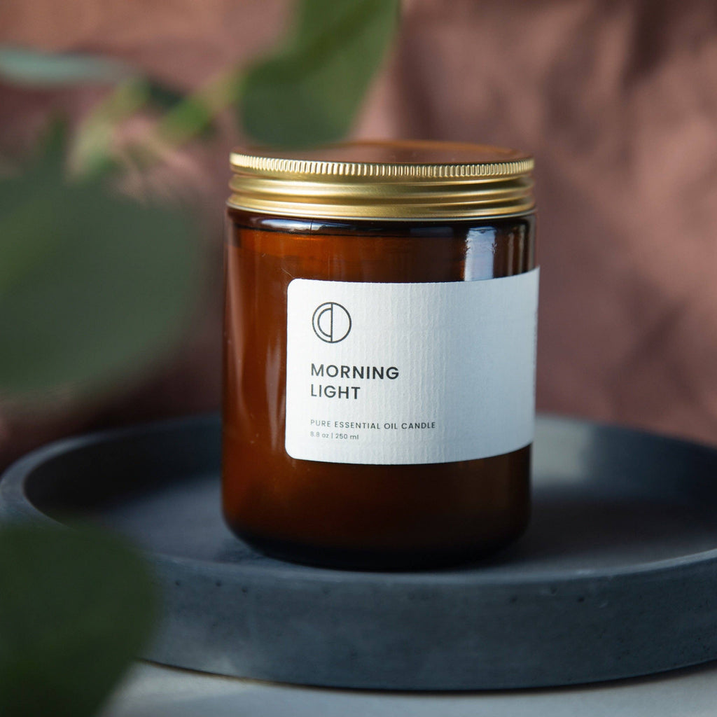 morning light scent candle - heart deco