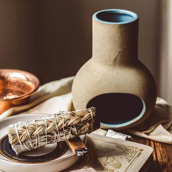 Handmade Artisan Pottery Smudge / Incense Chiminea
