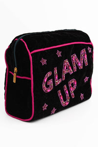 GLAM UP BEADED MEDIUM POUCH - heart deco