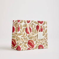Hand Block Printed Gift Bags (Medium) - Festive - heart deco