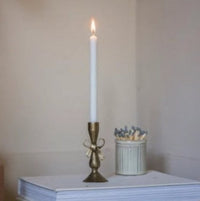 Antique Brass Bow Candlestick 3