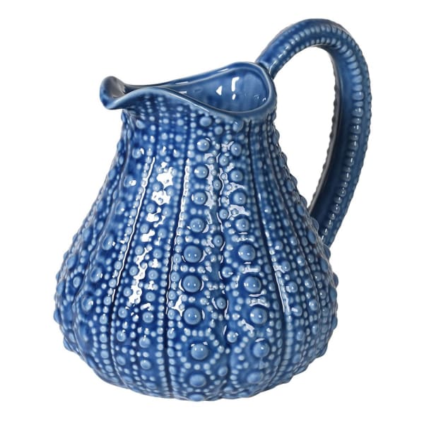 Blue Urchin Jug - heart deco