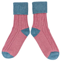 Cashmere Blend Slouch Socks pink and green2