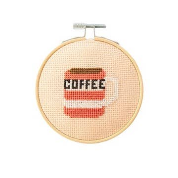 Coffee cup cross stitch kit 