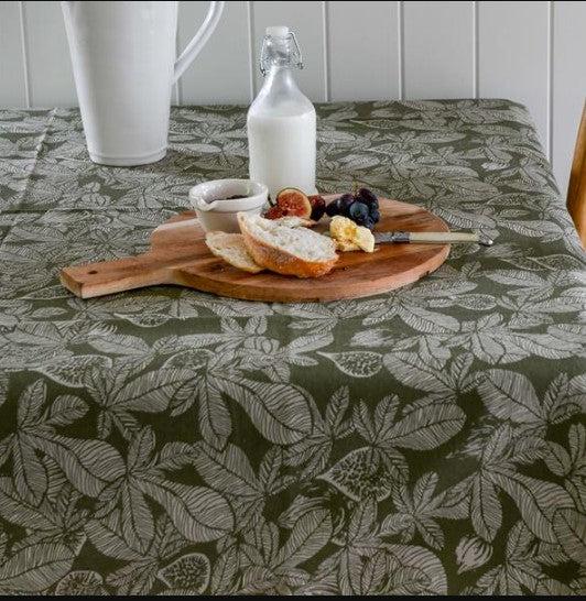 Fig Tree  Design Tablecloth - Burnt Olive - heart deco
