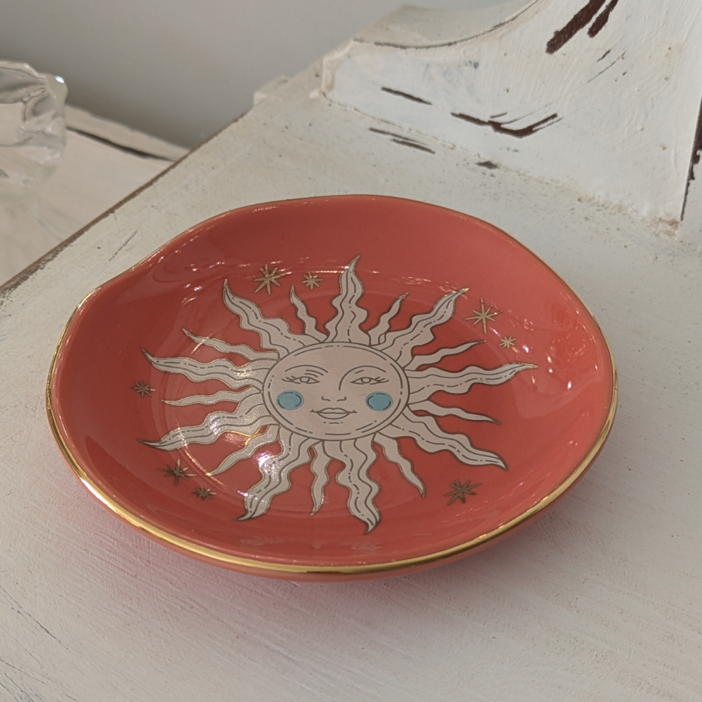 Sun design trinket dish - heart deco