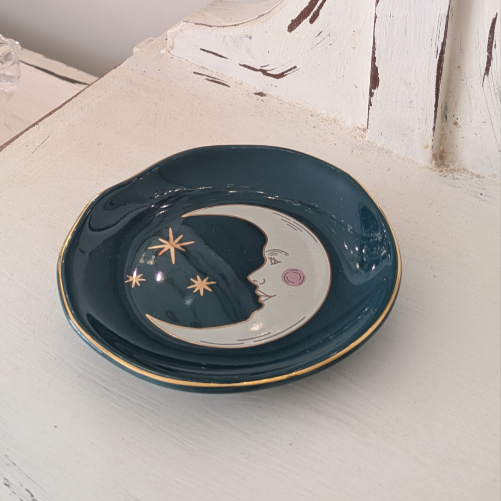celestial moon trinket dish - heart deco