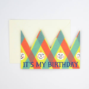 
Its My Birthday Party Hat Card - heart deco