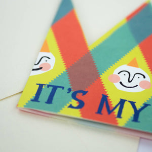 
Its My Birthday Party Hat Card - heart deco