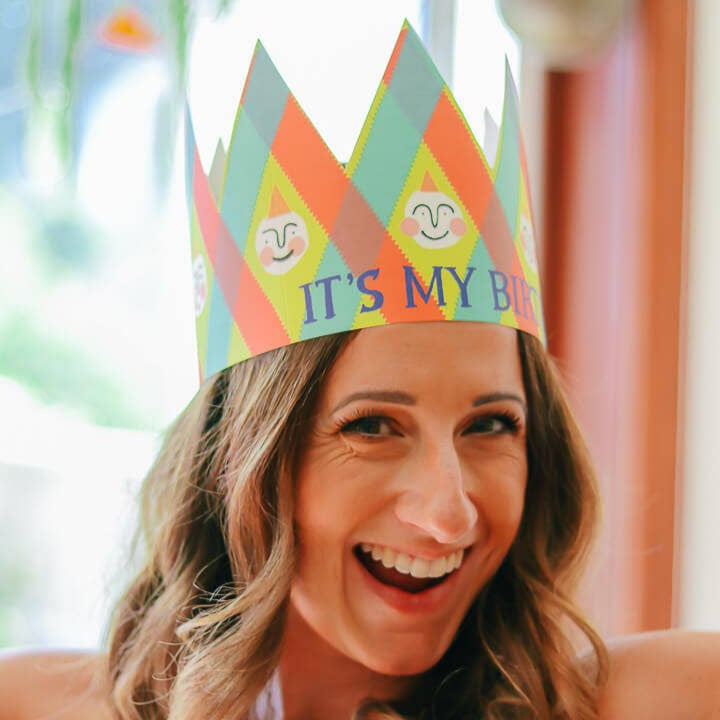 
Its My Birthday Party Hat Card - heart deco