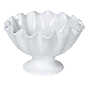 White Ceramic Ruffle Bowl