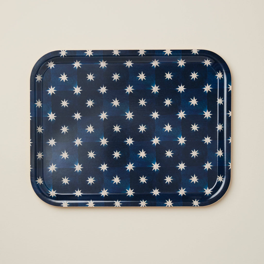 Navy star Birchwood tray