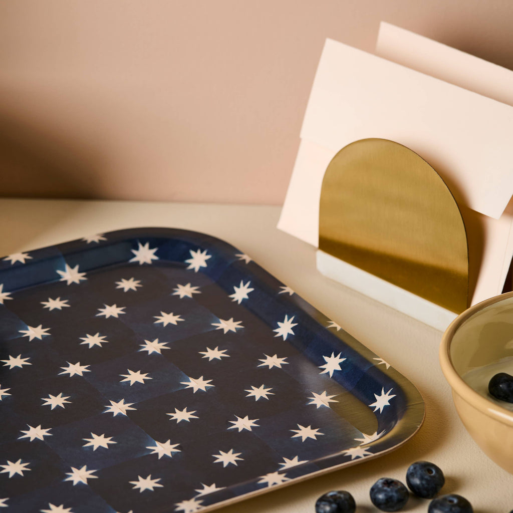 Navy star Birchwood tray
