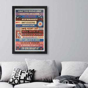 Definitely Glory Oasis Typographic Music Print - heart deco