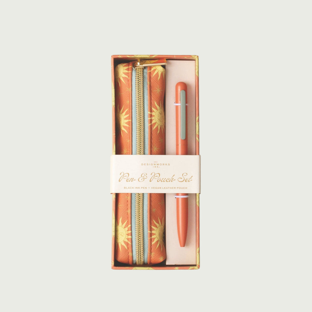 Pen & Pouch Set - Terracotta Sun