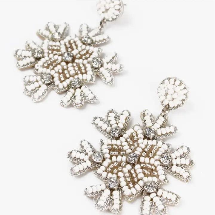 MY DORIS SNOWFLAKE EARRINGS - heart deco