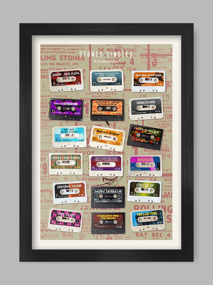 Rolling Stones Tapes - Cassette Music Print