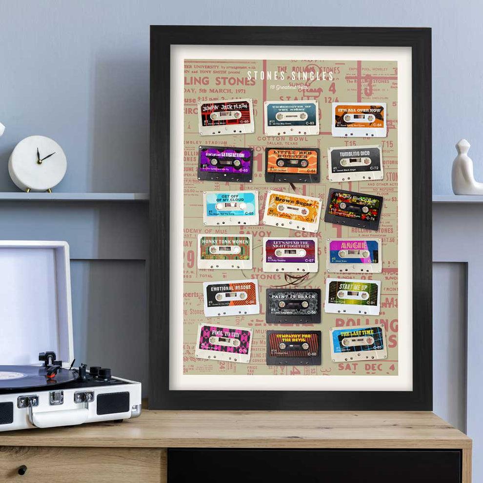 Rolling Stones Tapes - Cassette Music Print