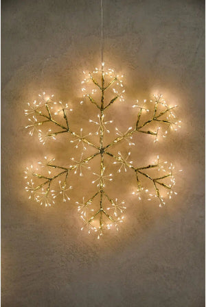 Large Lit Hanging Snowflake Ornament