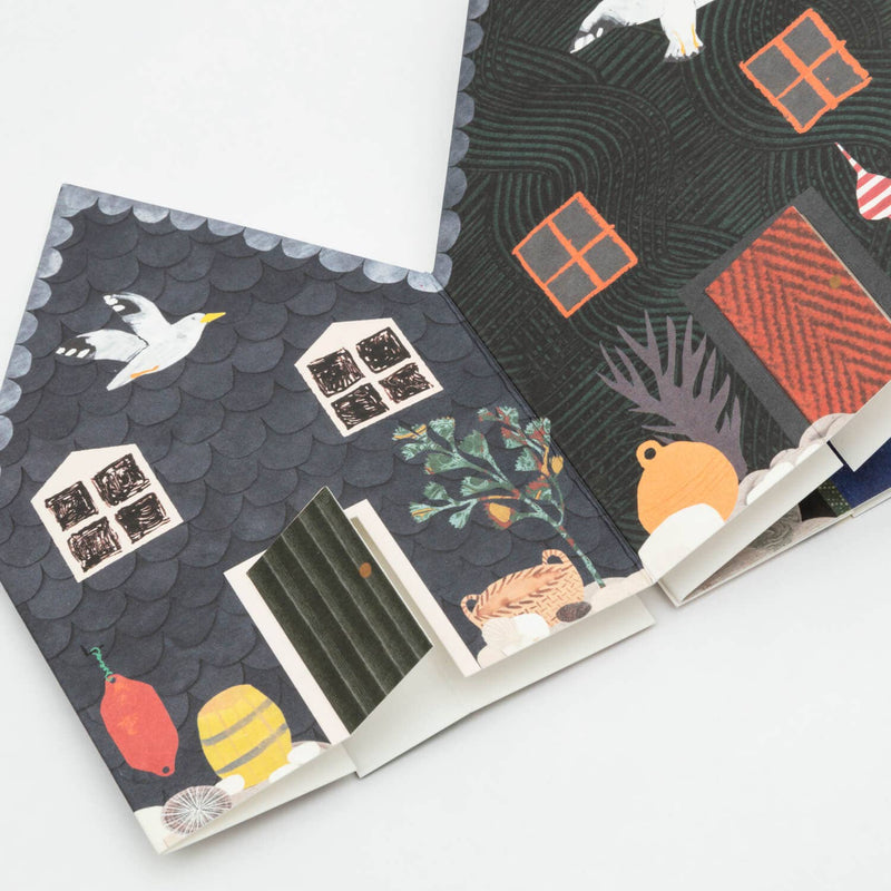 Fisherman's Huts Concertina Greetings Card by Hadley