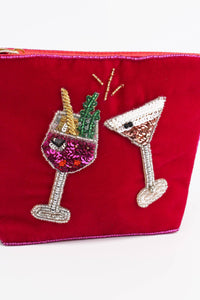 PINK FIZZ AND ESPRESSO SMALL POUCH - heart deco