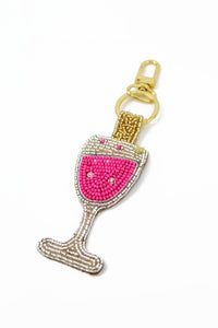 Pink Fizz Beaded Keyring