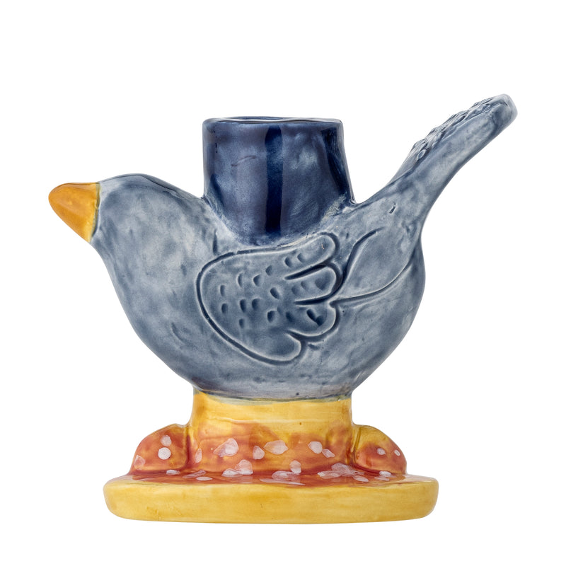 Ceramic Bird Candle Holder - heart deco