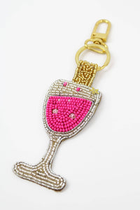 Pink Fizz Beaded Keyring