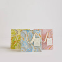 Hand Marbled Gift Bags (Small) - Pastel - heart deco