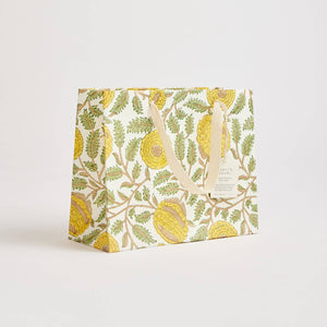 Hand Block Printed Gift Bags (Medium) - Sunshine - heart deco