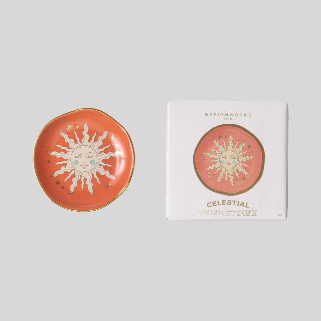 Celestial Ceramic Trinket Dish - Terracotta Sun