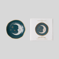 Celestial Ceramic Trinket Dish - Teal Moon