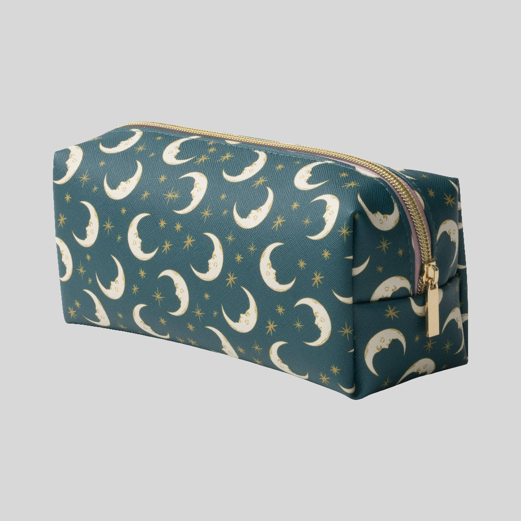 Vegan Leather Pouch - Teal Moon